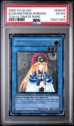 2005 YU-GI-OH! TLM-THE LOST MILLENNIUM #EN034 ELEMENTAL MISTRESS DORIADO PSA 4 - Image 1