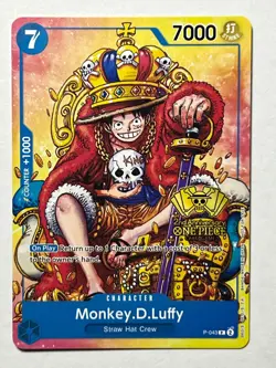 Monkey.D.Luffy (2nd Anniversary Stamped Promo) P-043 One Piece English - Image 2
