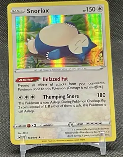 Snorlax 143/196 Lost Origin Holo Rare Pokemon Card TCG Pokemon tw2 - Image 1