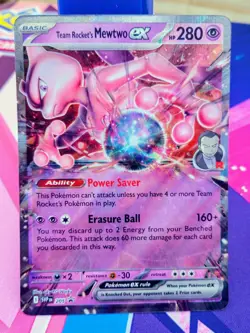 Team Rocket's Mewtwo ex 205 Sv: Scarlet & Violet Promo Cards Holo - Image 1