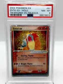 Entei ex 091/095 Team Magma vs Aqua Holo Ultra Rare Pokemon Card PSA 8 NM-MT - Image 1