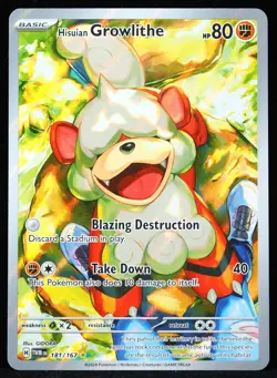 Hisuian Growlithe #181/167 NM/M Pokemon Card - Image 1