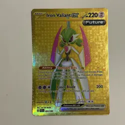 Iron Valiant EX 261/182 SV04 Paradox Rift Gold Hyper Rare Pokemon TCG Card - Image 1