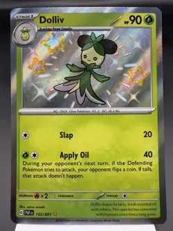 Dolliv 103/091 - Shiny Holo Rare - Paldean Fates Pokemon Card MINT - Image 1