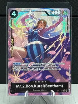MR.2.BON.KUREI OP14-091 Alt Art English One Piece Card Bentham SR * Parallel 🔥 - Image 5