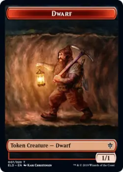 4 x Dwarf Token - Throne of Eldraine - Light Play - MTG - Image 1