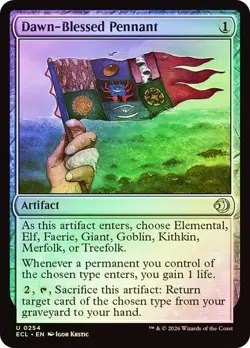 NM Foil Dawn-Blessed Pennant, MTG, Lorwyn Eclipsed, Magic the Gathering, 254 - Image 1