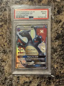 PSA 9 Shiny Charizard GX Holo Ultra Rare Hidden Fates Pokemon TCG - Image 3