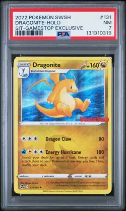 Pokemon Silver Tempest #131/195 Dragonite GameStop Exclusive PSA 7 - Image 1