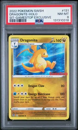 Pokemon Silver Tempest #131/195 Dragonite GameStop Exclusive PSA 8 - Image 1
