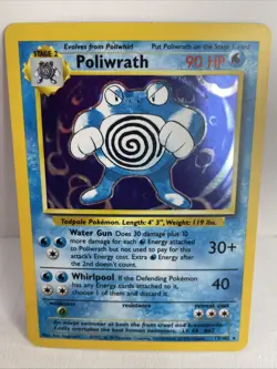 Poliwrath Unlimited Holo Rare Pokemon TCG Base Set 13/102 LP Condition - Image 1