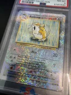 2002 POKEMON LEGENDARY COLLECTION #61 RATICATE-REVERSE FOIL PSA 8 - Image 3