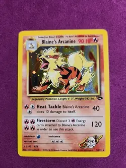 Pokemon TCG Blaine's Arcanine Gym Challenge 1 Holo Unlimited Rare LP - Image 1