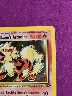 Pokemon TCG Blaine's Arcanine Gym Challenge 1 Holo Unlimited Rare LP - Image 2