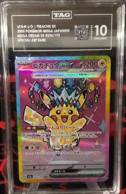 Pokemon Pikachu EX Mega Dream Special Art Rare 234/193 TAG GEM MINT 10 - Image 1
