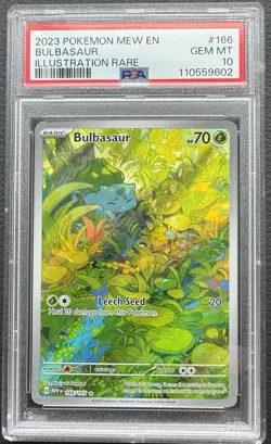 2023 POKEMON MEW EN-151 ILLUSTRATION RARE #166 BULBASAUR PSA 10 - Image 1