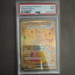 Pokemon Terapagos ex Hyper Rare Holo 180/131 Sv: Prismatic Evolutions PSA 9 2025 - Image 1