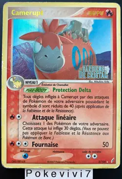 Carte Pokemon CAMERUPT 3/100 Holo REVERSE Bloc EX Gardiens de Cristal FR - Image 1