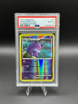 💥Gengar Reverse Foil Holo Rare #27/130 Pokemon Diamond & Pearl PSA 8 NM-MT - Image 1