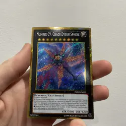 Yugioh Number C9: Chaos Dyson Sphere PGLD-EN022 Unl edition Gold Secret rare NM - Image 1