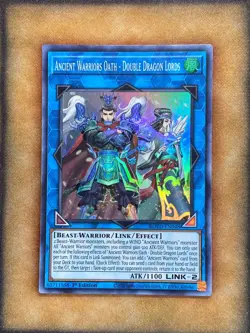 Yugioh Ancient Warriors Oath - Double Dragon Lords ROTD-EN048 Super Rare 1st NM - Image 1