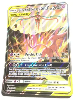 ESPEON & DEOXYS GX - SM240 - OVERSIZED - SM Black Star Promo - Pokemon Card - NM - Image 1