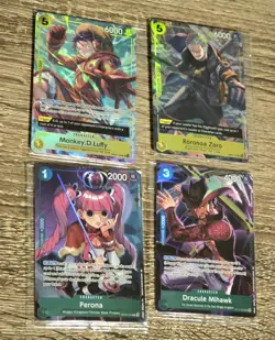 One Piece TCG - Illustration Box Promos (Vol. 3 & 4) - 4 Cards - Sealed Plastic - Image 1