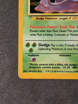 Muk - 13/62 - Pokemon Fossil Unlimited Holo Rare Card WOTC - HP - Image 4