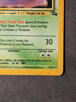 Muk - 13/62 - Pokemon Fossil Unlimited Holo Rare Card WOTC - HP - Image 5