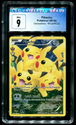 CGC 9 Pikachu Full Art Generations Radiant Collection 2016 Pokemon Card #RC29 - Image 1