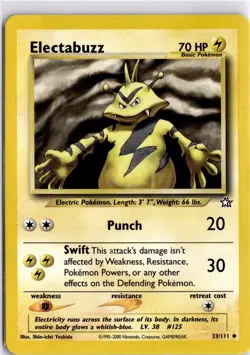 Pokemon TCG Electabuzz Neo Genesis 33/111 Regular Trading Card TCG - Image 3