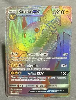 Raichu GX Rainbow Rare 75/73 | Shining Legends | Ultra Rare Pokemon Card NM - Image 1