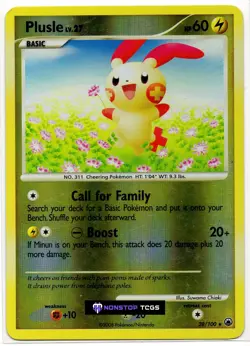 Plusle 28/100 Pokemon Card TCG D&P Majestic Dawn Reverse Holo - Image 1