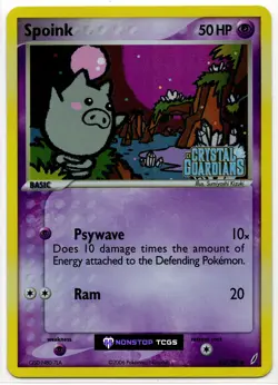 Spoink 62/100 Pokemon Card TCG EX Crystal Guardians Reverse Holo Stamped - Image 4