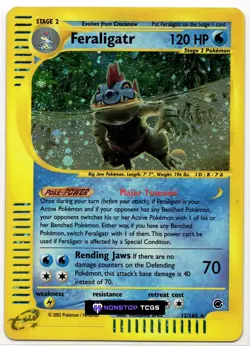 Feraligatr 12/165 Pokemon Card TCG Expedition Set Holo Rare Heavily Played C - Image 1