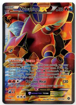 Volcanion EX Full Art 107/114 Pokemon Card TCG XY Steam Siege Holo Ultra Rare - Image 1