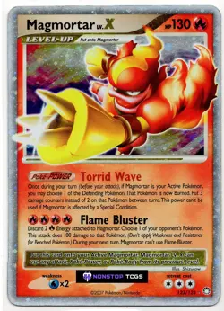 Magmortar Lv.X 123/123 Pokemon Card TCG Mysterious Treasures Holo Rare C - Image 1