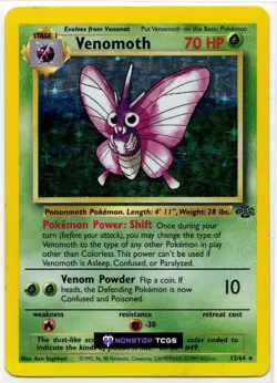 Venomoth 13/64 Pokemon Card TCG WOTC Jungle Holo Rare - Image 1