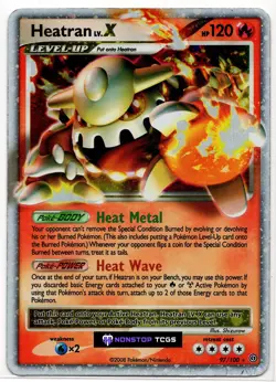 Heatran LV.X 97/100 Pokemon Card TCG D&P Stormfront Holo Rare - Image 1
