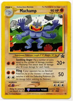 Machamp 43/53 Wotc Pokemon Card TCG Black Star Promo Regular Rare - Image 1