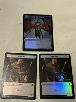 3 x mtg foil token Vampire // Vampire Demon, 0004/0015 Lost Caverns of Ixalan - Image 2
