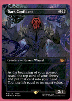 DARK CONFIDANT BORDERLESS FINAL FANTASY FIN MYTHIC HUMAN WIZARD MTG 334 - Image 1