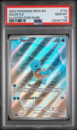 2023 POKEMON MEW EN-151 ILLUSTRATION RARE #170 SQUIRTLE PSA 10 - Image 1