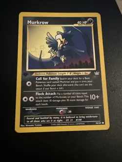 NM Murkrow 46/64 1st Edition Neo Revelation Rare Non Holo Pokemon (2000) - Image 1