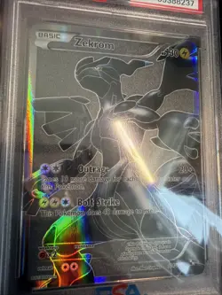 2011 POKEMON BLACK & WHITE ZEKROM FULL ART GRAY BACKGROUND #114 PSA 9 - Image 2