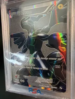 2011 POKEMON BLACK & WHITE ZEKROM FULL ART GRAY BACKGROUND #114 PSA 9 - Image 3