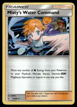 2019 Sun & Moon - Hidden Fates Misty’s Water Command Null/Rare Holo #63 - Image 1