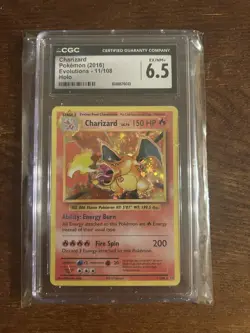 2016 POKEMON XY EVOLUTIONS 11/108 CHARIZARD HOLO CGC 6.5 GEM MINT - Image 1