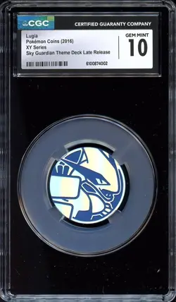 Pokemon Lugia XY Series Sky Guardian Theme Deck Coin CGC 10 GEM MINT - Image 1