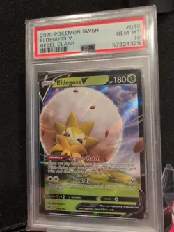 2020 Pokemon Sword & Shield Rebel Clash Eldegoss V #19 PSA 10 GEM MINT - Image 1